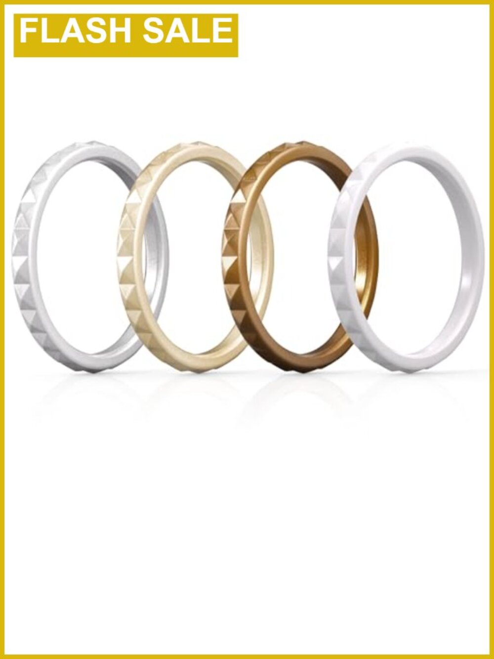 Silicone Wedding Band Ring for Women Stackable Rubber Ring Set 2.5mm Multicolor